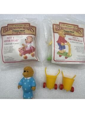 1987 Vintage McDonald’s Berenstain Bears Happy Meal Toys Brother, Sister, Mother